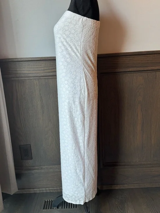 Strapless White Lace Maxi Dress NWOT Large - Picture 3 of 7